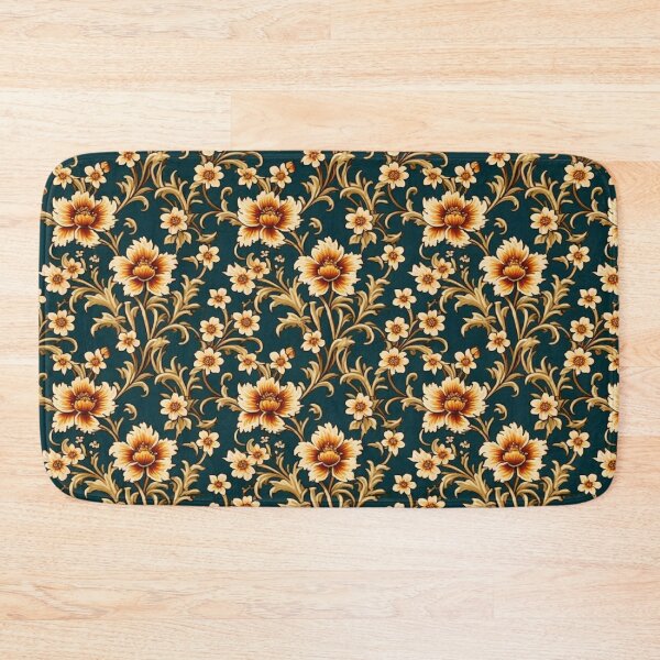 Item preview, Floral Art Elegant & Royal Navy Gold Autumn Flower 2X designed and sold by Zeporas Castle.