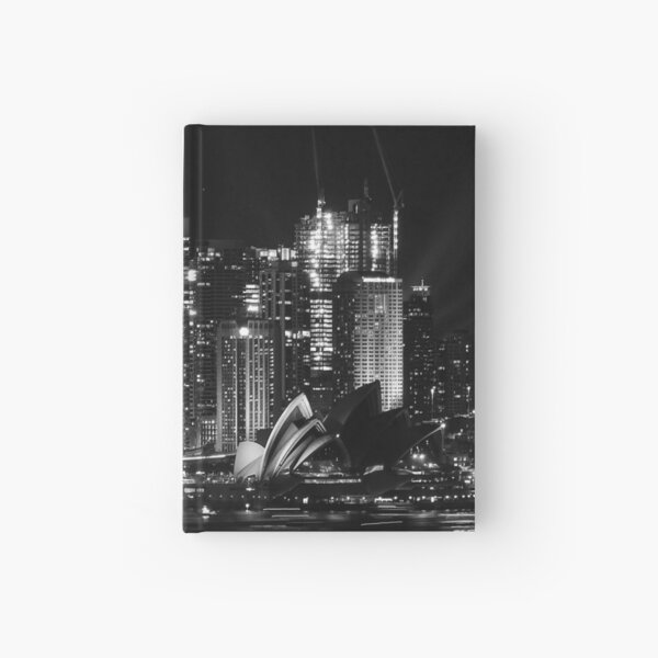 Sydney City Skyline B&W Hardcover Journal