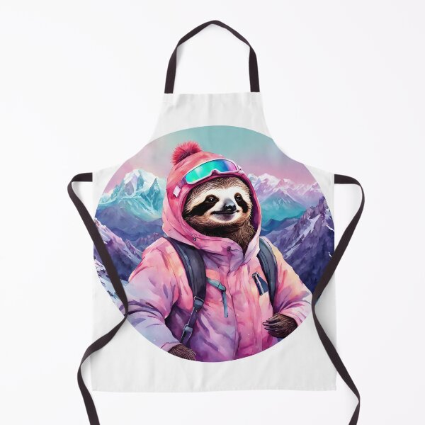 Item preview, Cute SLOTH Skiing Lazy on the Dolomites Mountains at Sunset - Vaporwave Winter Adventure 12 designed and sold by SlothcoreVibes.