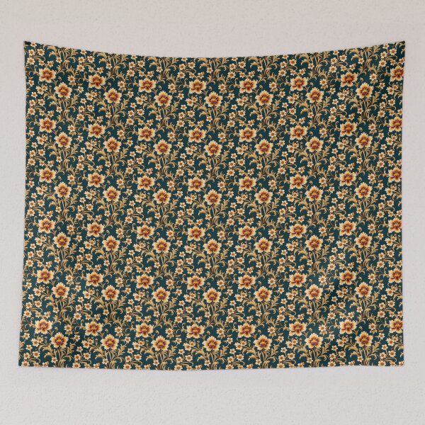 Item preview, Floral Art Elegant & Royal Navy Gold Autumn Flower 3X designed and sold by Zeporas Castle.