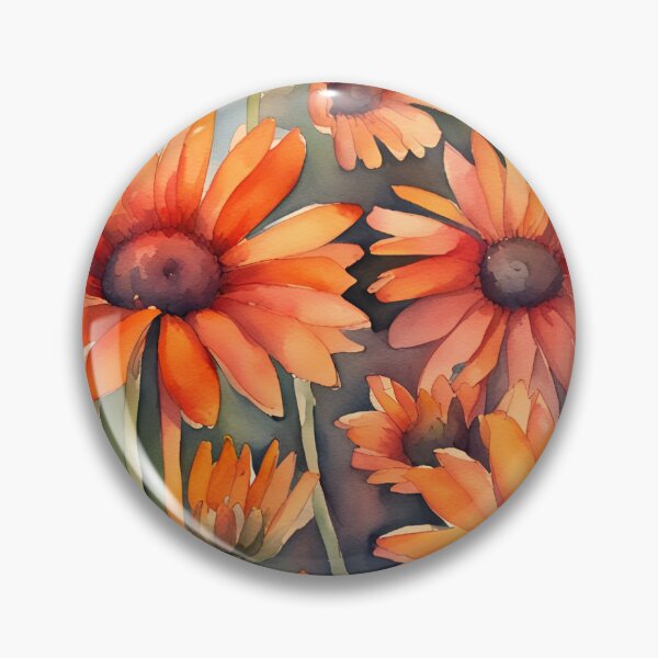 Item preview, Orange Daisies - beautiful digital watercolour painting designed and sold by SirenSeventyOne.