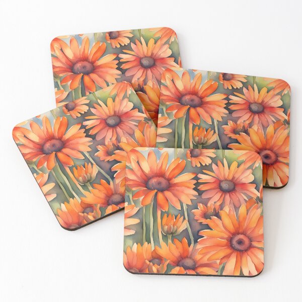Item preview, Orange Daisies - beautiful digital watercolour painting designed and sold by SirenSeventyOne.