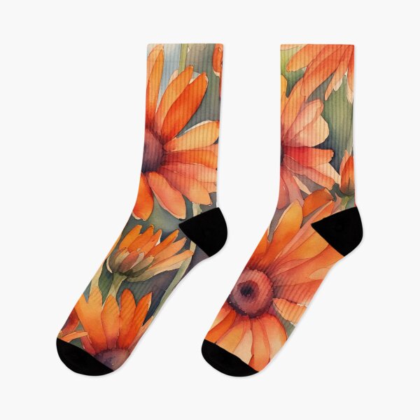 Item preview, Orange Daisies - beautiful digital watercolour painting designed and sold by SirenSeventyOne.