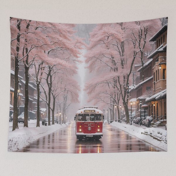 Item preview, Winter Red Bus designed and sold by Witsprings.