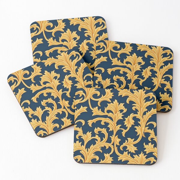 Item preview, Floral Art Elegant & Royal Blue Regal Filigree Damask  1X designed and sold by Zeporas Castle.