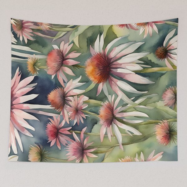 Item preview, Watercolour Echinacea Flowers - Digital Painting designed and sold by SirenSeventyOne.