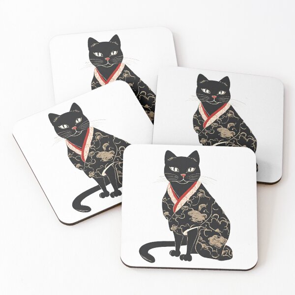 Item preview, Black Cat in Japanese Kimono designed and sold by AnimaliaStar.