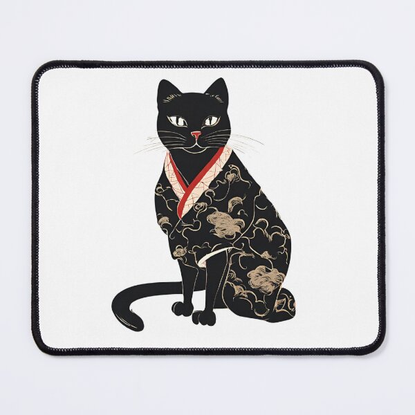 Item preview, Black Cat in Japanese Kimono designed and sold by AnimaliaStar.