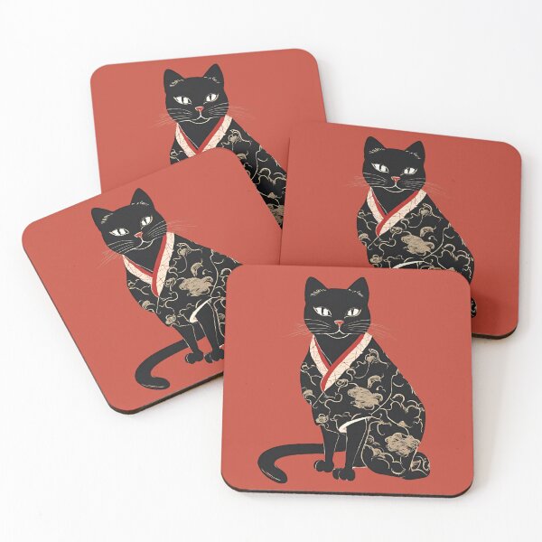 Item preview, Black Cat in Japanese Kimono designed and sold by AnimaliaStar.
