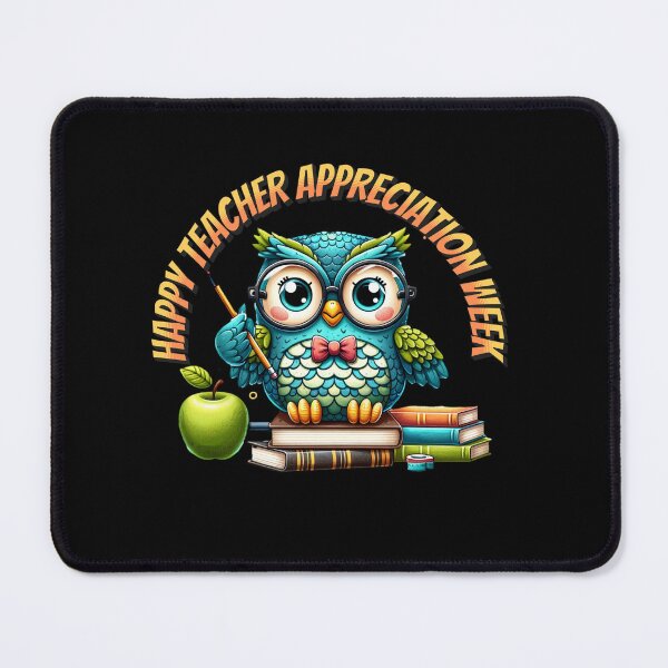 Item preview, "Happy Teacher Appreciation Week - Charming Owl with Books" designed and sold by ChromaticBlend.