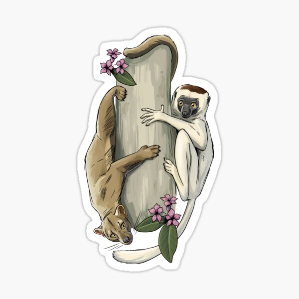 Item preview, "Balancing Act" Fossa and Sifaka Lemur designed and sold by ArtByBreah.