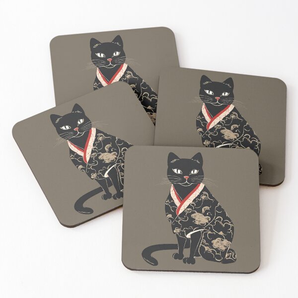 Item preview, Black Cat in Japanese Kimono designed and sold by AnimaliaStar.