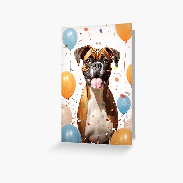 Item preview, Boxer Bliss | Bouncing into Celebrations with Joyful Woofs designed and sold by TringTringCards.