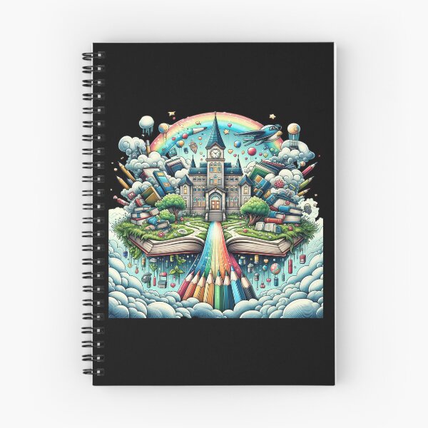 Item preview, "Fantasy Academy of Knowledge - Colorful Books and Pencils Illustration" designed and sold by ChromaticBlend.