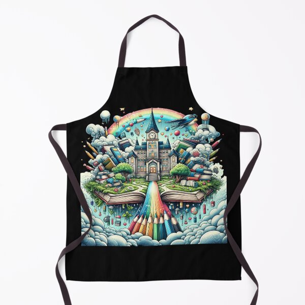 Item preview, "Fantasy Academy of Knowledge - Colorful Books and Pencils Illustration" designed and sold by ChromaticBlend.
