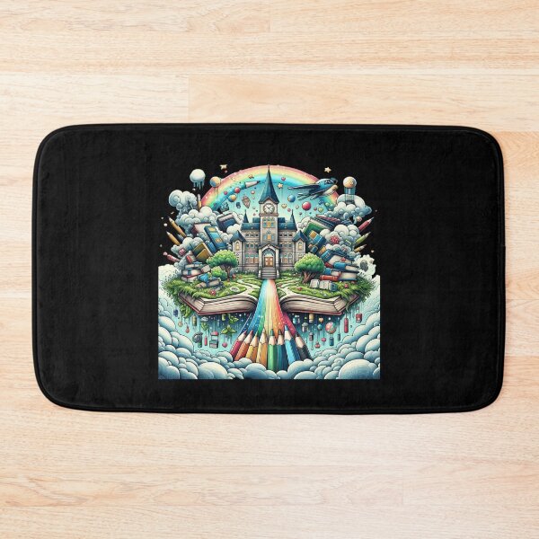 Item preview, "Fantasy Academy of Knowledge - Colorful Books and Pencils Illustration" designed and sold by ChromaticBlend.
