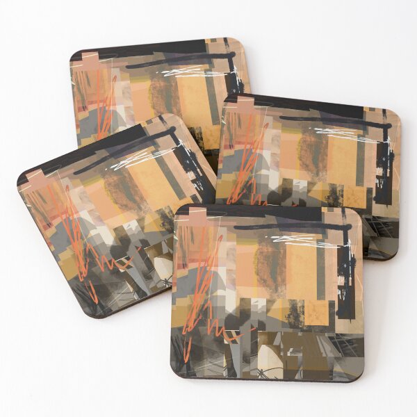 Item preview, "A Threat of Escalation" - Warm Abstract Shapes Square Orange Lines designed and sold by pngrktes-art.