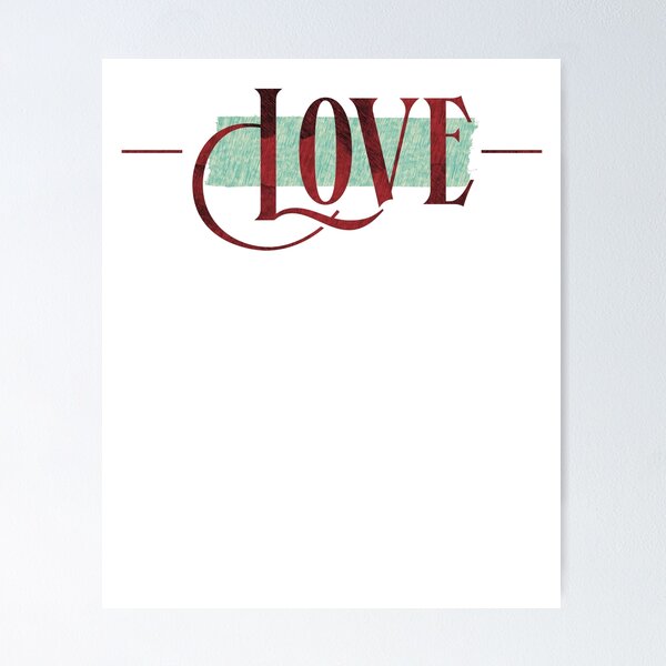 Item preview, Love Sign Red on Teal designed and sold by dreamlara.
