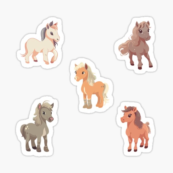 Aperçu de l'œuvre Pack de chevaux mignons créée et vendue par Isabel Guzman.