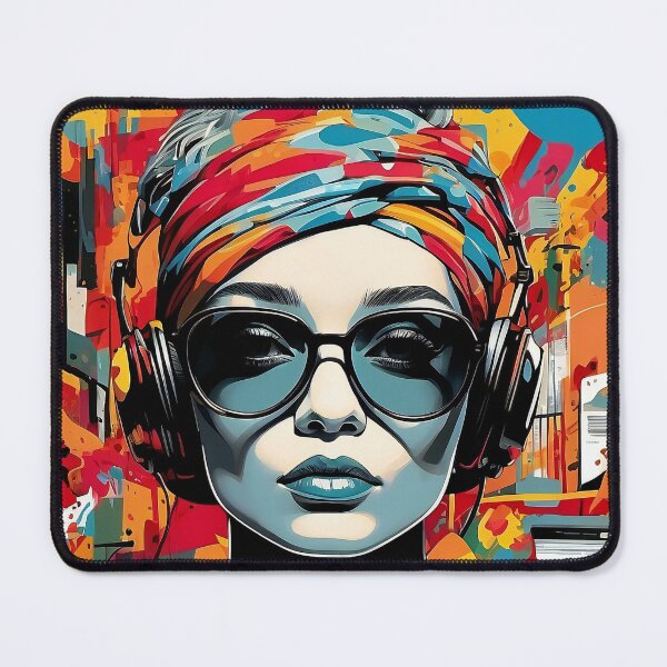 Item preview, Urban Beats Reimagined Muse Amidst Geometric Vibrance" designed and sold by ArtComixHaven.