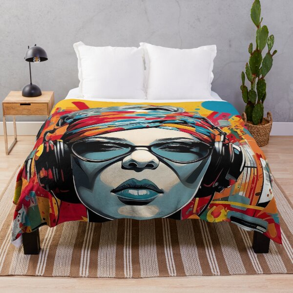 Item preview, Urban Beats Reimagined Muse Amidst Geometric Vibrance" designed and sold by ArtComixHaven.