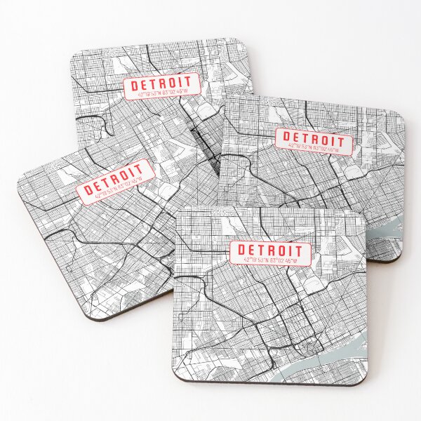 Item preview, Detroit map designed and sold by Digital Sanctuary.