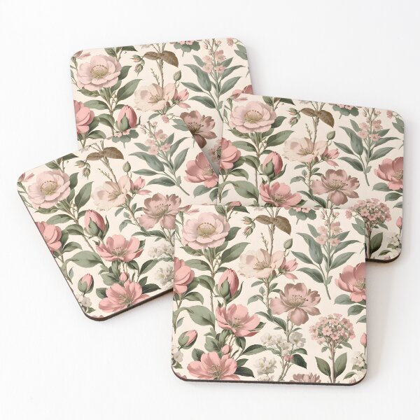 Item preview, Romantic yellowed floral pattern Victorian designed and sold by Naturitude.