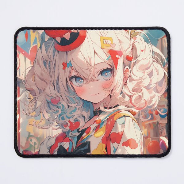 Item preview, Clown anime girl in colorful party portrait art designed and sold by TheArtistOf2022.