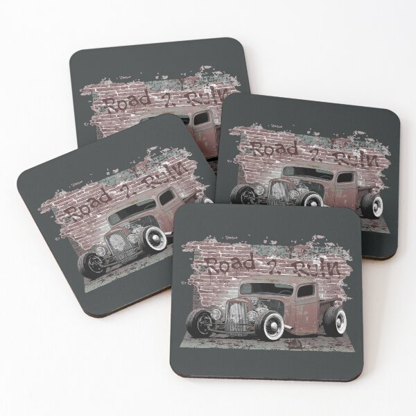 Item preview, Rusted Rat Rod Truck with skull emblem and brick backdrop designed and sold by Glenn Mueller.