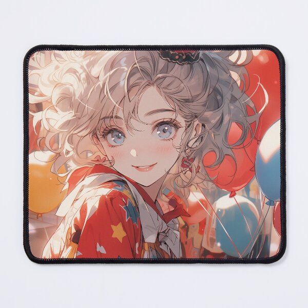 Item preview, Clown anime girl in colorful party portrait art designed and sold by TheArtistOf2022.