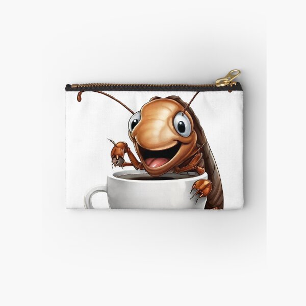Item preview, cockroach, coffee drinking bug, rodent control, disinfestation, cockroach with cup of coffee designed and sold by LYDIA0304.