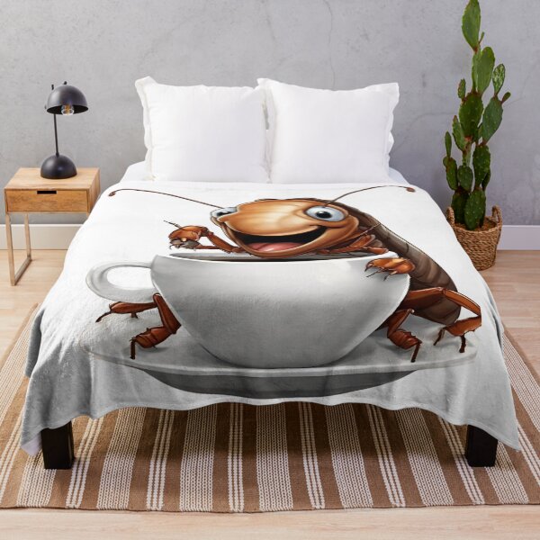 Item preview, cockroach, coffee drinking bug, rodent control, disinfestation, cockroach with cup of coffee designed and sold by LYDIA0304.