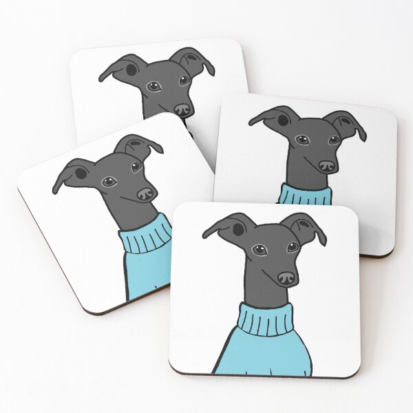 Item preview, Cute black italian greyhound whippet designed and sold by Cinnamonbon.