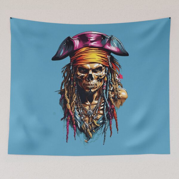 Item preview, Rastafarian Pirate Crimson Captain's Eternal Gaze designed and sold by ArtComixHaven.