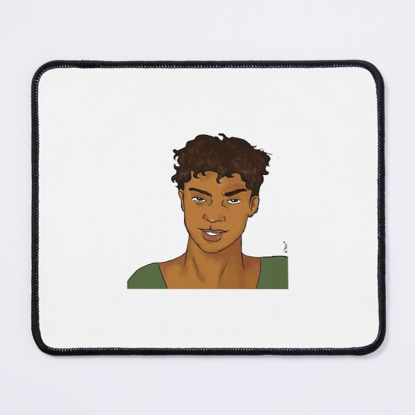 Item preview, Black person, smile, green, curly, joy, portrait designed and sold by cimentodoce.