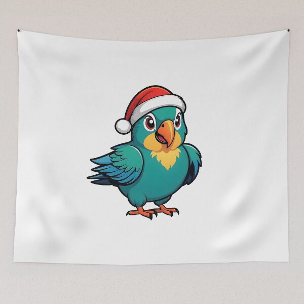 Item preview, Cute Angry Christmas Parrot designed and sold by ArtCornerStudio.