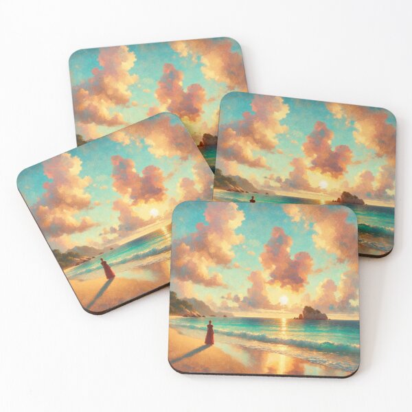 Item preview, Impressionist Beach Art, Sunset Seascape Canvas, Romantic Ocean Print designed and sold by BeaconMarketing.