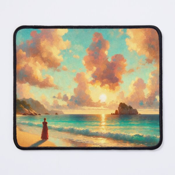 Item preview, Impressionist Beach Art, Sunset Seascape Canvas, Romantic Ocean Print designed and sold by BeaconMarketing.