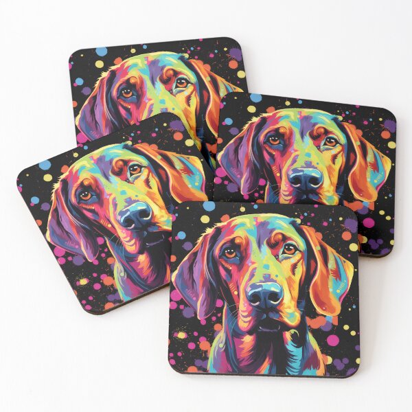 Item preview, colorful redbone coonhound colorful dog painting designed and sold by WallyPink.