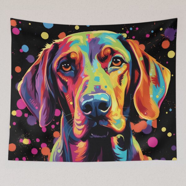 Item preview, colorful redbone coonhound colorful dog painting designed and sold by WallyPink.