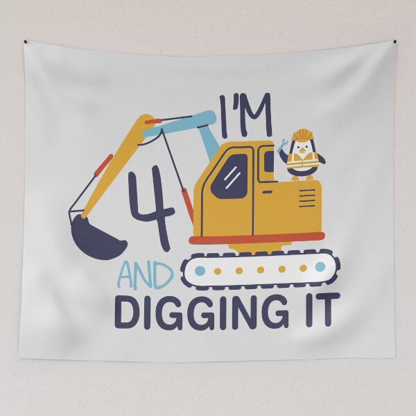 Item preview, I'm 4 years old and I'm digging with my friend the penguin! designed and sold by Creacel26.