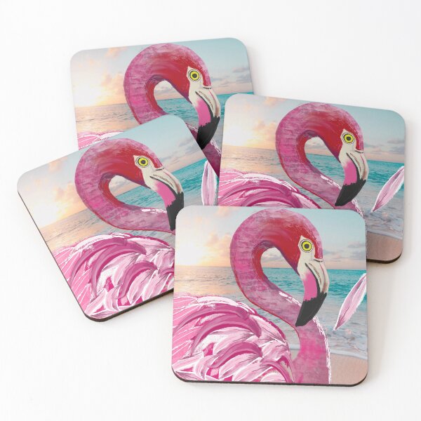 Item preview, Pink flamingo roaming the beach designed and sold by mazarte.