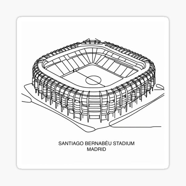Item preview, Santiago Bernabéu Stadium, Single Line Drawing designed and sold by ArtfulMiller.