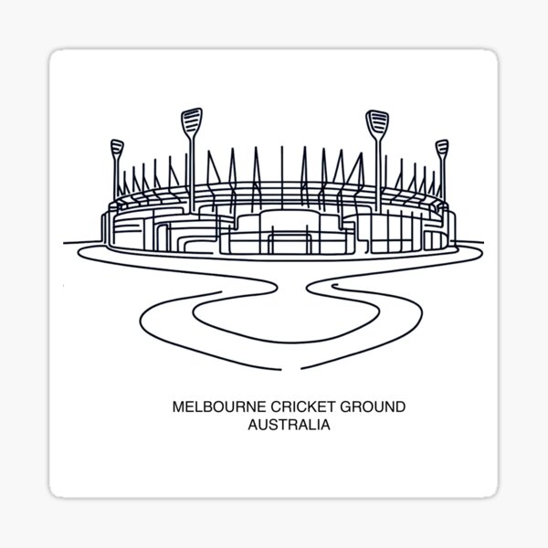 Item preview, Melbourne Cricket Ground (MCG) Single Line Drawing designed and sold by ArtfulMiller.