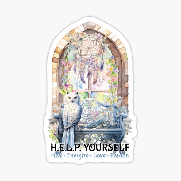 Item preview, Owl H.E.L.P. Yourself - Heal, Energize, Love, Pardon designed and sold by Karen Wood.
