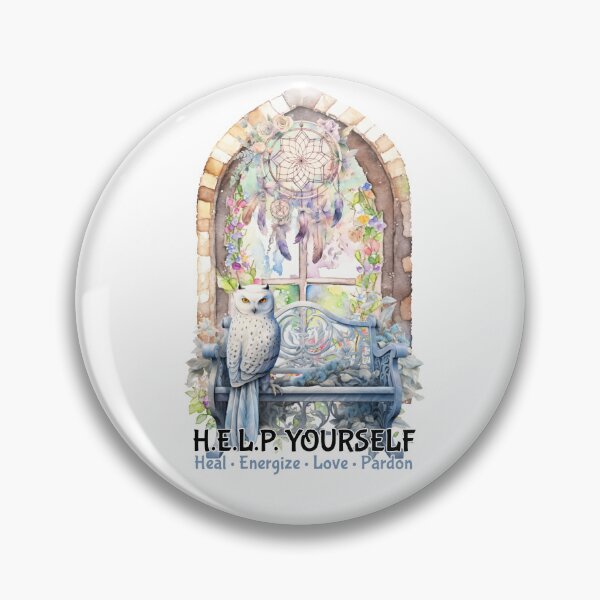 Item preview, Owl H.E.L.P. Yourself - Heal, Energize, Love, Pardon designed and sold by Karen Wood.