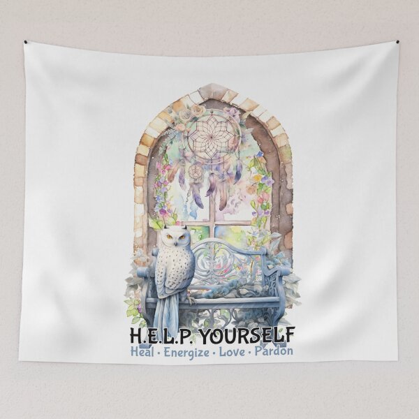 Item preview, Owl H.E.L.P. Yourself - Heal, Energize, Love, Pardon designed and sold by Karen Wood.