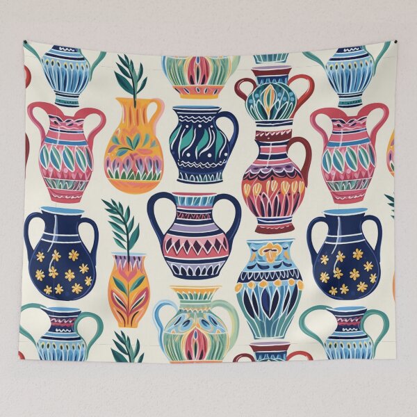 Item preview, Hand-Painted Leafy Urns Digital Pattern  designed and sold by vallisrowe.