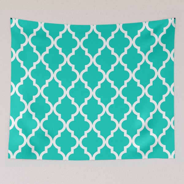 Item preview, Aqua Moroccan Quatrefoil Pattern designed and sold by Jared Davies.