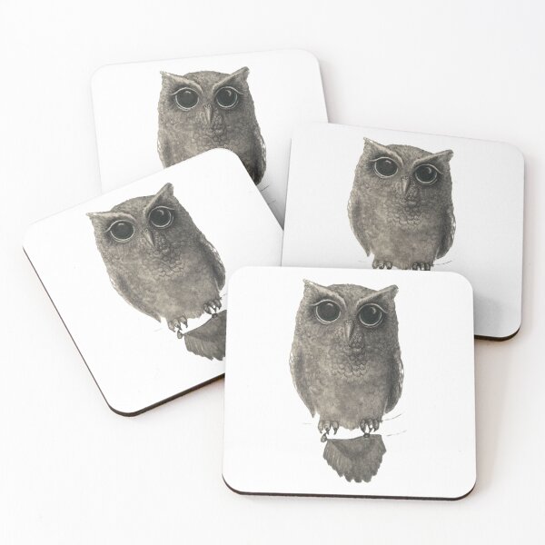 Item preview, Black and White Big Eyed Owl designed and sold by OdomArt.